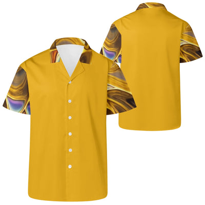 yellow Mens Casual Hawaiian Shirt Main Perspective | Our Phoenix Rise