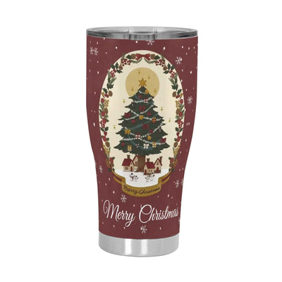 Personalized Christmas Tree Insulated Tumbler 30oz - Front View | Our Phoenix Rise