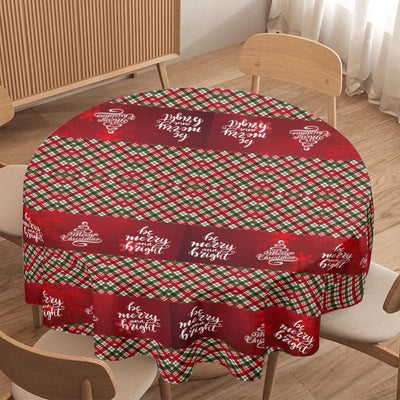 Traditional Christmas table cloth with retro pattern Made in the USA Main Perspective | Our Phoenix Rise