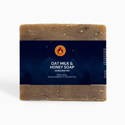 Oat Milk Honey Soap Bar - front view with label | Our Phoenix Rise