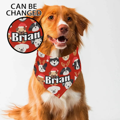 Personalized Christmas Dog Bandana - Golden Retriever Front View | Our Phoenix Rise