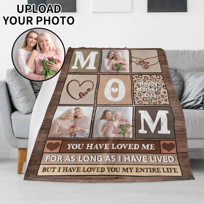 Personalized Photo Mom Blanket - Mother's Day design with example photos on couch | Our Phoenix Rise