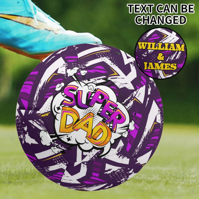 Personalized Super Dad Soccer Ball - outdoor action shot with foot | Our Phoenix Rise