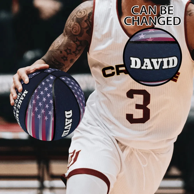 Premium American FlagLeather Basketball Gift with Sports Teams Flags Country Icon Main Perspective | Our Phoenix Rise