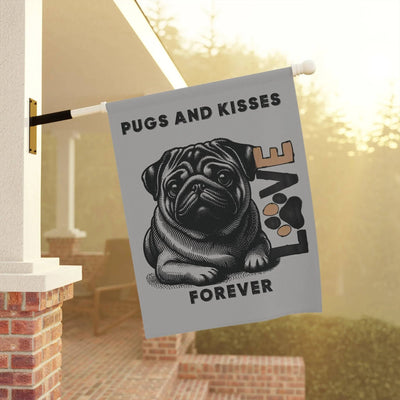 Pug Love Garden Banner, Outdoor Pet Decor - Iron Phoenix GHG