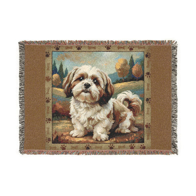 Shih Tzu Woven Blanket β Cozy Dog Throw with Scenic Backdrop