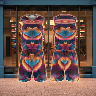 Abstract Heart Swirl Basketball Uniform Set - Front and Back Display | Our Phoenix Rise