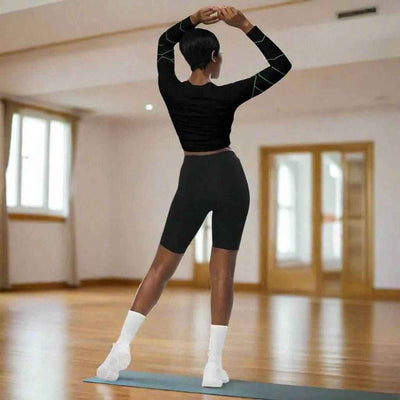 Green "Neon Grid" Long Sleeve Crop Top | Iron Phoenix