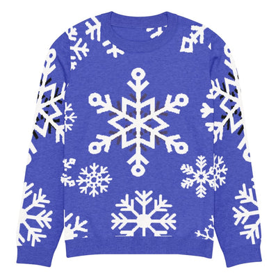 Blue Snowflake Crew Neck Sweater - Front View | Our Phoenix Rise
