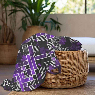Cozy Gaming Blanket Purple Geometric Fleece Throw Main Perspective | Our Phoenix Rise