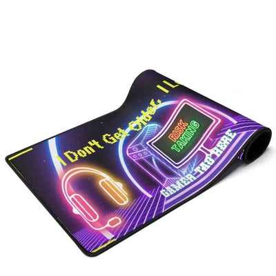 Extended Gaming Mouse Pad - Neon Level Up design full view | Our Phoenix Rise