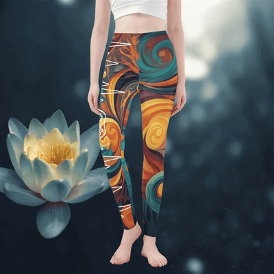 Gamer Floral Print Leggings | Heartbeat Yoga and Game Tights - Iron Phoenix GHG