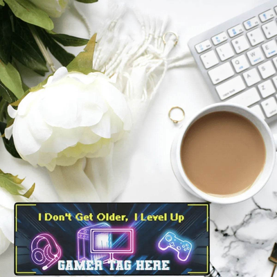 Level Up Gamer Desk Mat | Personalized Slogan Mouse Pad - Primary View | Our Phoenix Rise
