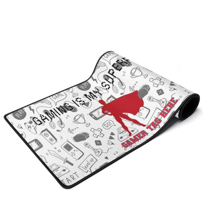 Personalized Gaming Superpower Desk Mat - Angled view | Our Phoenix Rise