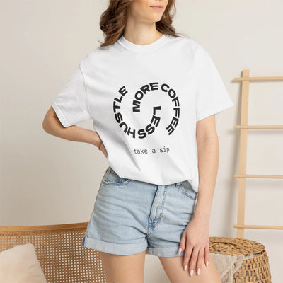 Minimalist Coffee Lover T-Shirt - Lifestyle Model Shot - Detail 19 | Our Phoenix Rise