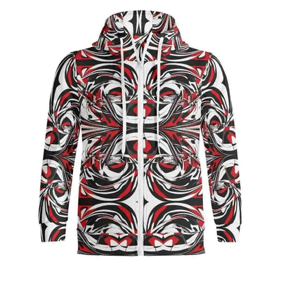 Abstract Graphic Zip Up Hoodie - Front view on white background | Our Phoenix Rise