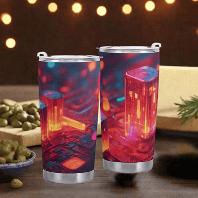 Neon City Gamer Tumbler (20oz) Main Perspective | Our Phoenix Rise