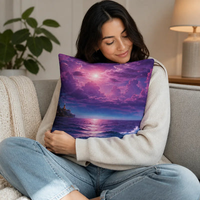 Purple Seascape Throw Pillow - Reading Nook Human Lifestyle | Our Phoenix Rise