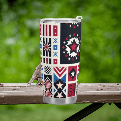 Patriotic Star Tumbler 20oz Insulated Travel Mug Main Perspective | Our Phoenix Rise