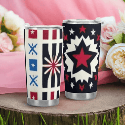 Star-Powered Patriotic Tumbler (20oz) Main Perspective | Our Phoenix Rise