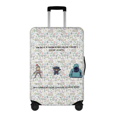 Gamer Slogan Luggage Cover Funny Travel Protector Main Perspective | Our Phoenix Rise