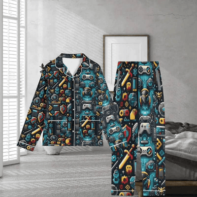 Pixel Gamer Pajama Set | Retro Gaming Loungewear - Primary View | Our Phoenix Rise
