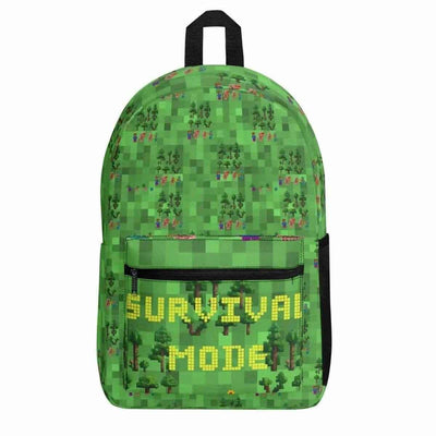 Survival Game Backpack Pixel Block World School Bag Main Perspective | Our Phoenix Rise