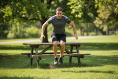  jump off a standard picnic table without assistance, your legs are strong enough for a tandem landing.