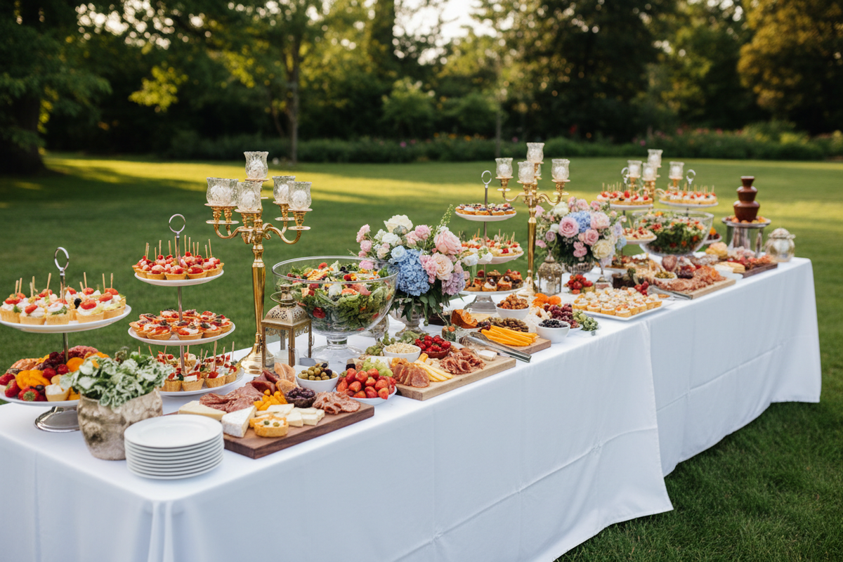 Garden party menu spread