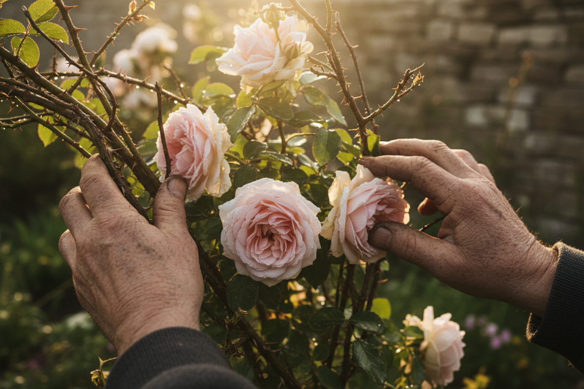 His hands know the language of roots—and one hidden rose answers back.