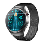F600 Blood Glucose Smartwatch - Black Bamboo Joint band, angled view | Our Phoenix Rise