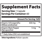 Ashwagandha Capsules 60ct, Stress Relief, Adaptogen Calm