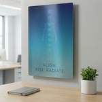 Glossy Aluminum Yoga Art Panel – Minimalist Metal Print Meditation Room Decor