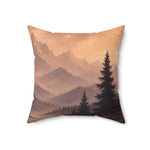 Pine Tree Sunset Mountain Throw Pillow 14-28