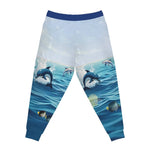 Unisex Ocean Waves Joggers - Dolphin Print Athletic Joggers - Iron Phoenix GHG