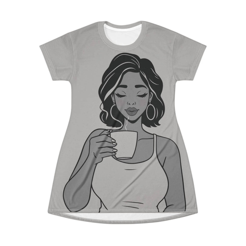 Morning Ritual Coffee T-Shirt Dress Black XS-2XL
