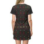 Merry Christmas Gamer T-Shirt Dress – Eat Sleep Game Repeat Holiday Dress
