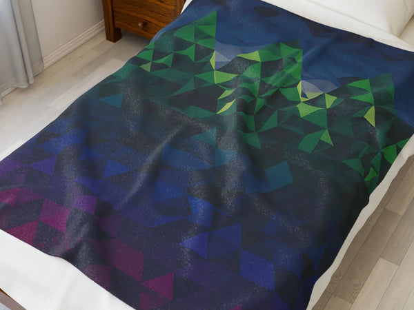 Minecraft inspired Mountain Vibes Velveteen Plush Blanket - Iron Phoenix GHG