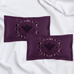 Moon Phase Moth Pillow Sham — Gothic Celestial Microfiber Pillowcase