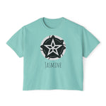 Women's Boxy Tee — Personalized Star Logo 'Jasmine' Crop Tee with 'Dream Big' Back