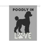 Dog Lover's Garden Banner, Poodle in Love Flag, Outdoor Décor, Pet Memorial, Garden Decoration, Dog Mom Gift, Customizable Banner - Iron Phoenix GHG