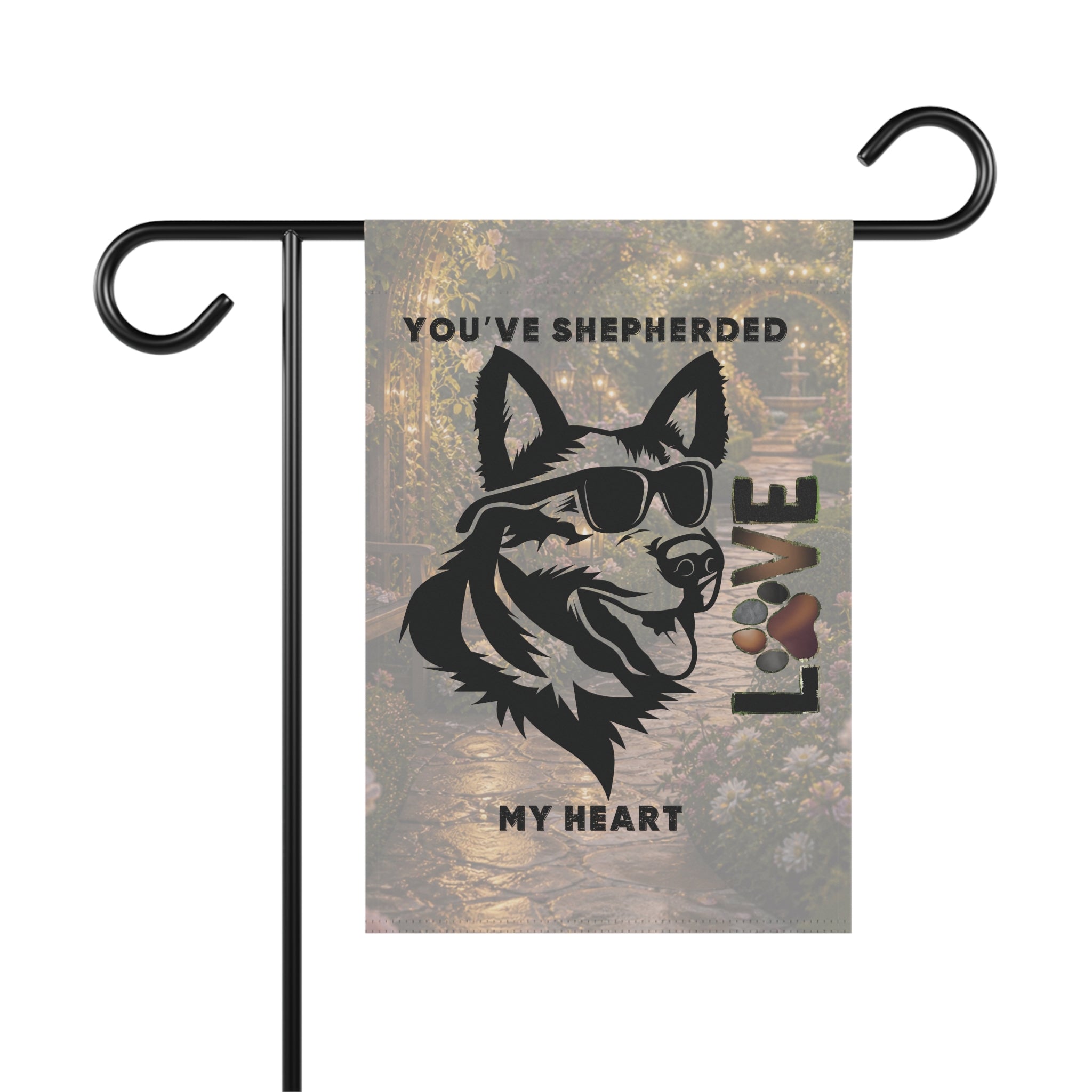 Cute Dog Love Garden Banner, Pet Lover Decor, Outdoor Flag, Heartwarming Home Decoration, Gift for Dog Owners