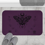 Mystic Moth Bath Mat — Moon & Roses Purple Bathroom Rug