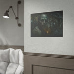 Horror Creature Poster | Rolled Poster, Dark Cave, Creepy Skeleton Figure