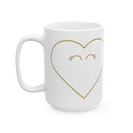 Minimal Line Heart Mug | Ceramic Coffee Cup