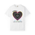 Gamer Mom T‑Shirt — 'Our Phoenix Rise, Level Up Together' Neon Heart Tee