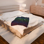 Minecraft inspired Mountain Vibes Velveteen Plush Blanket - Iron Phoenix GHG