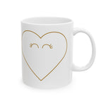 Minimal Line Heart Mug | Ceramic Coffee Cup
