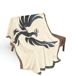 Phoenix Silhouette Woven Blanket | Tribal Bird Throw, Boho Home Decor