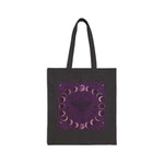 Moon Phase Bat Tote Bag | Gothic Celestial Canvas Tote